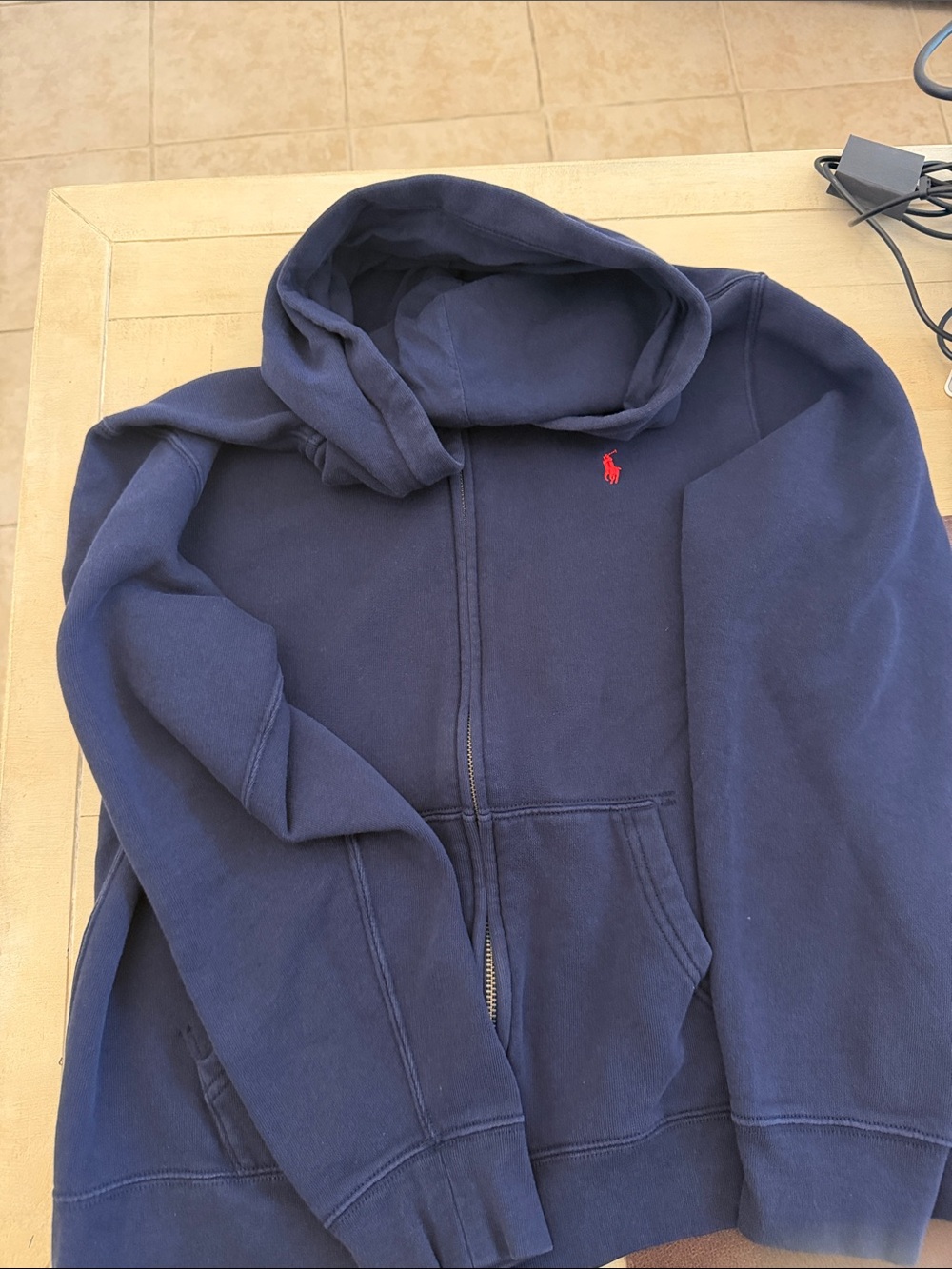 Polo by Ralph Lauren Navy Full-Zip Hoodie with Red Pony